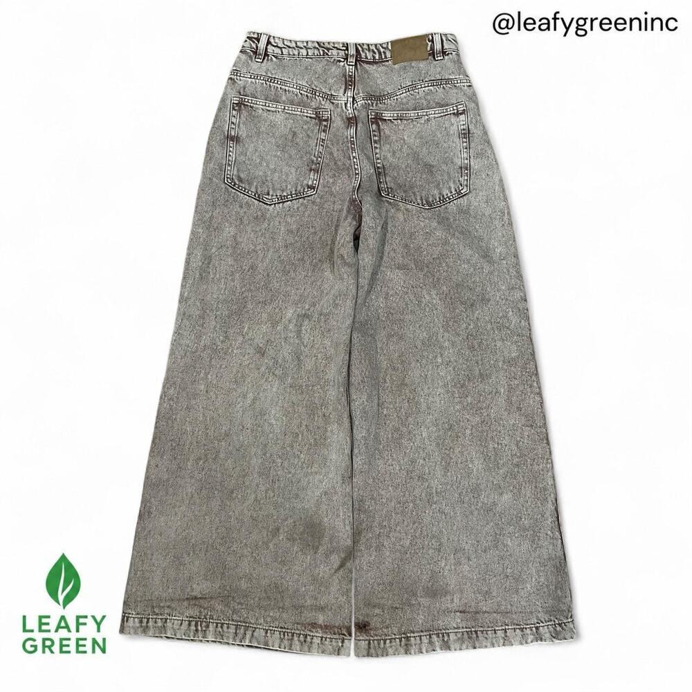 Twill Baggy Wide Leg Brown Jeans us sz 32x30 Washed 13oz Loose Fit Japa 15in leg
